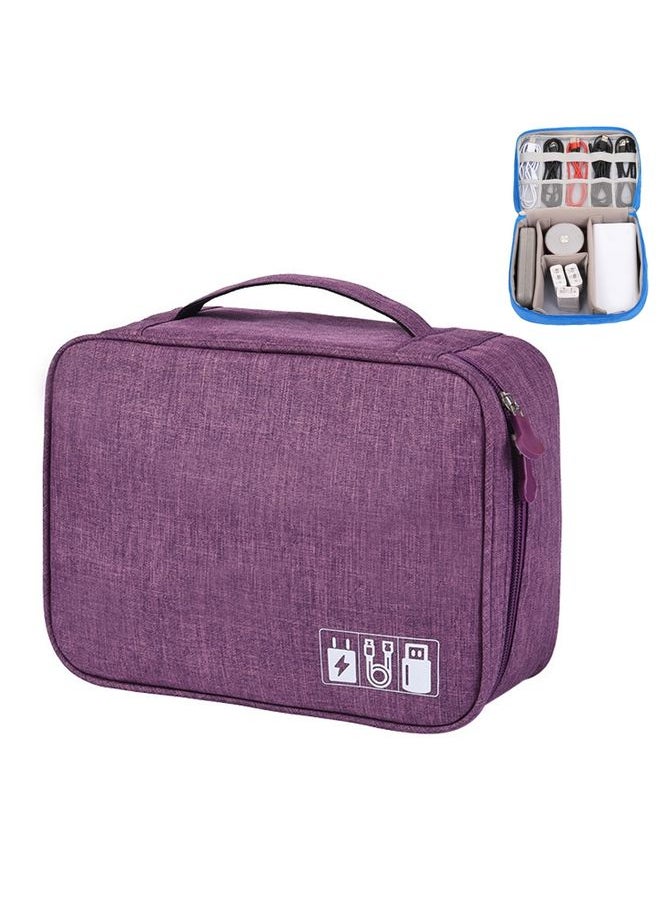 Multifunctional Cationic Digital U Disk Data Cable Storage Bag(Purple)