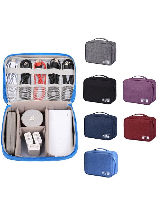 Multifunctional Cationic Digital U Disk Data Cable Storage Bag(Purple)