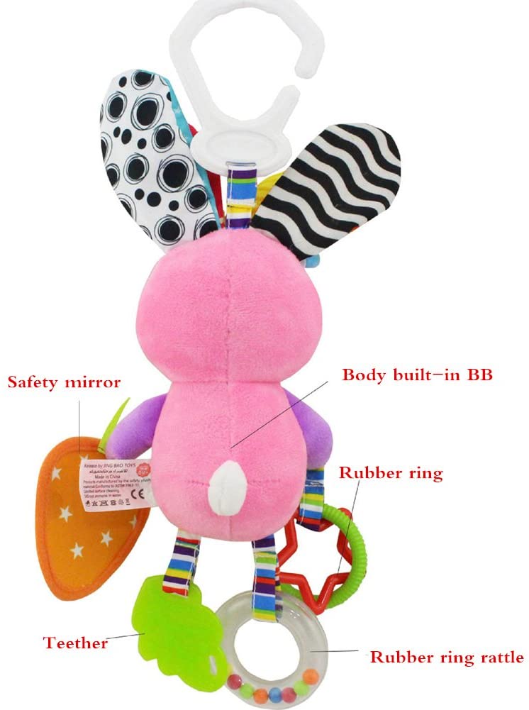 Baby Infant Rattles Plush Animal Stroller Hanging Bell Play Toy