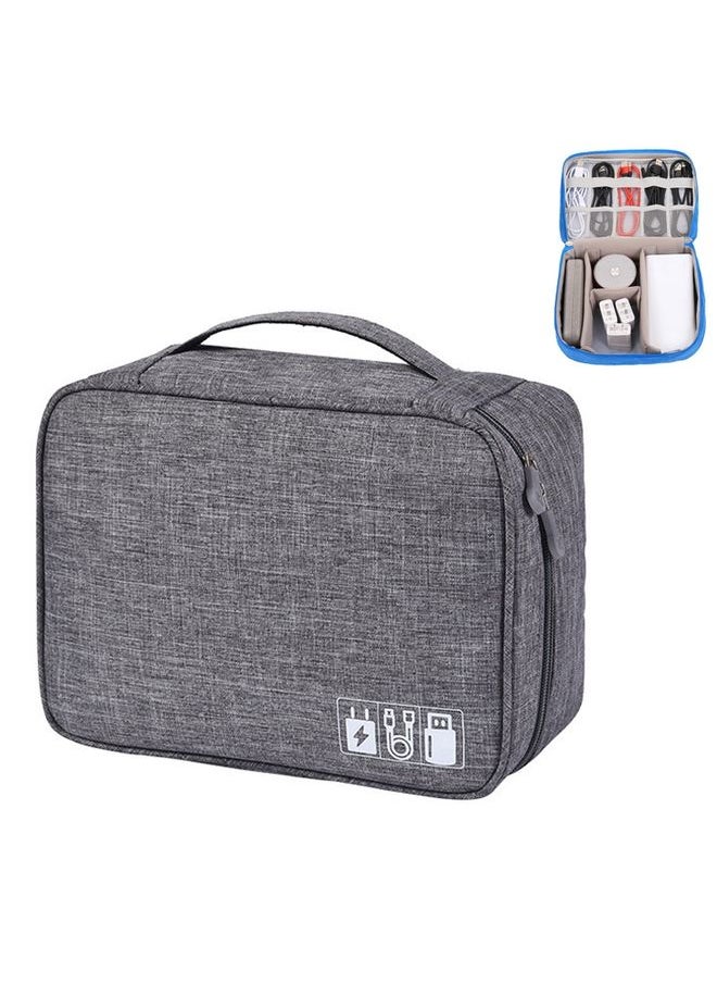 Multifunctional Cationic Digital U Disk Data Cable Storage Bag(Grey)