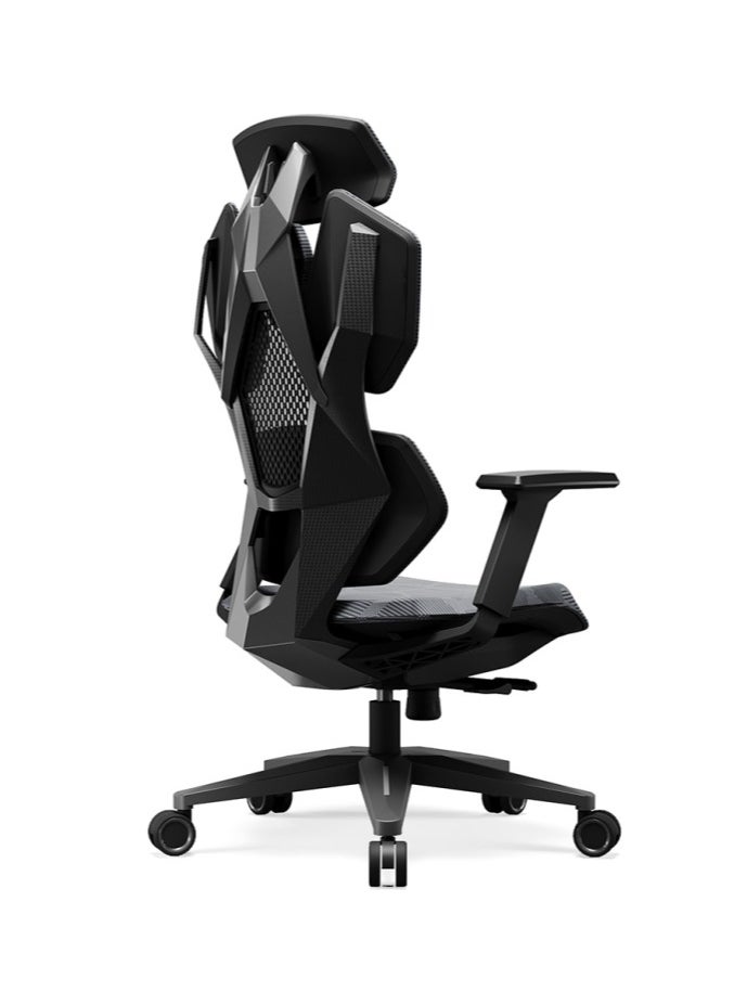 Astron Gaming Chair - Premium Ergonomic Gaming Chair with Multi-Functional Mechanism, Headphone Hanger, Carbon Fiber Textured Frame and Adaptive Shoulder & Lumber Support (Black)