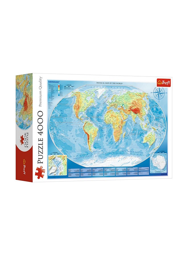 4000-Piece Physical Map Of The World Puzzle 45007