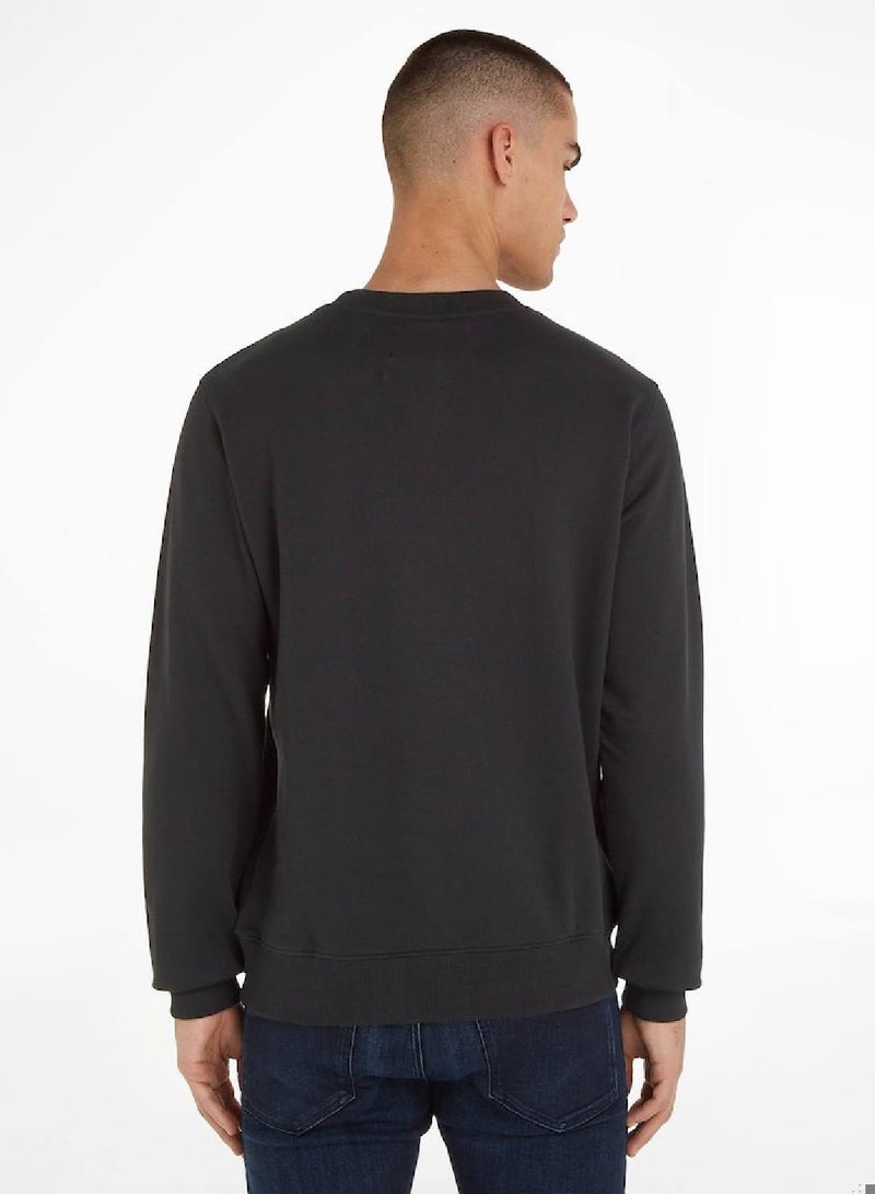 Calvin Klein Jeans Men's Sweatshirt - Sportswear - Cotton , Black