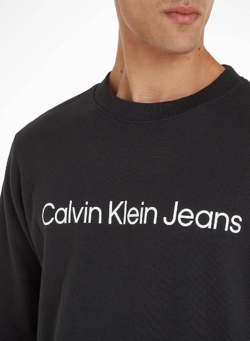 Calvin Klein Jeans Men's Sweatshirt - Sportswear - Cotton , Black