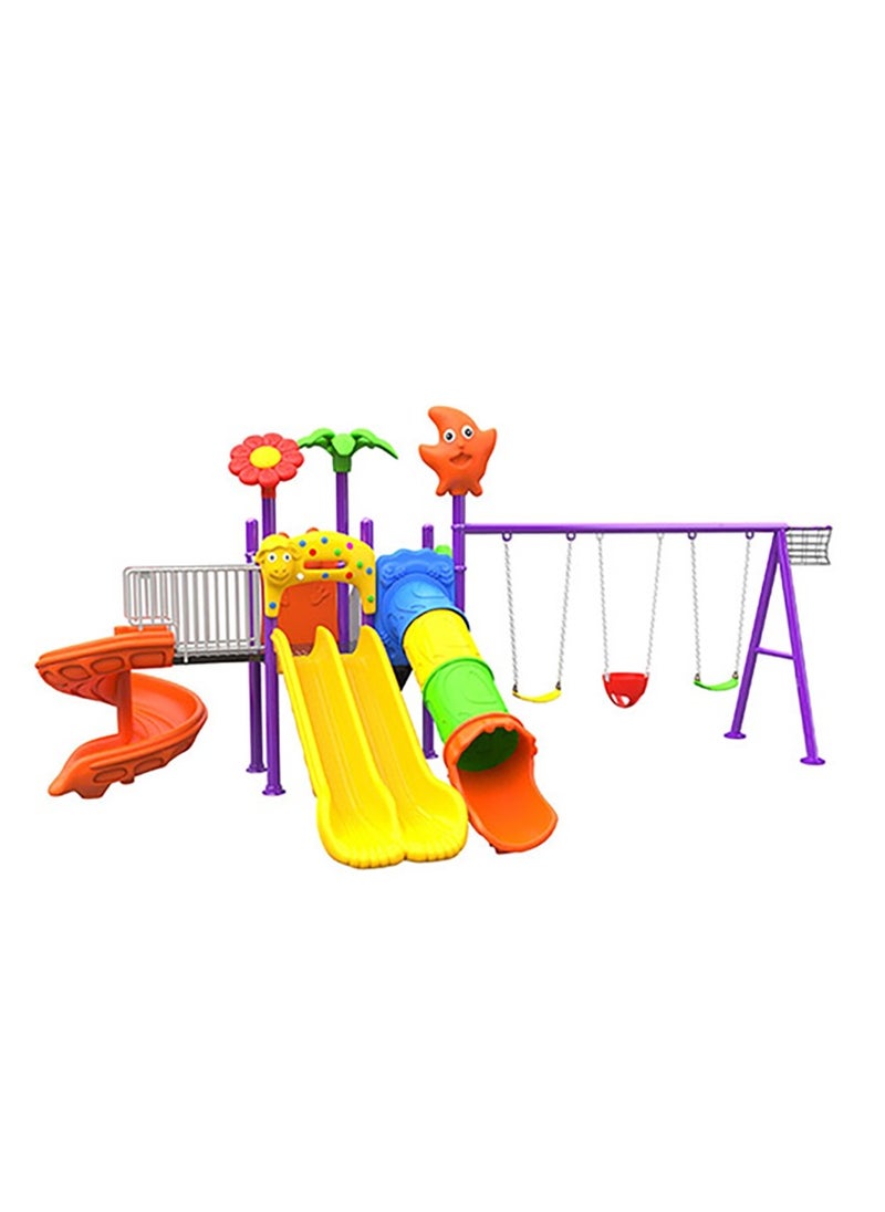 Children Outdoor Playground Equipment Swing Set Large Outdoor Plastic Slide Play Park