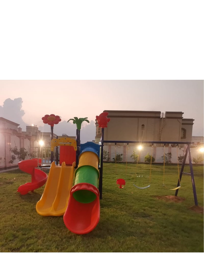 Children Outdoor Playground Equipment Swing Set Large Outdoor Plastic Slide Play Park