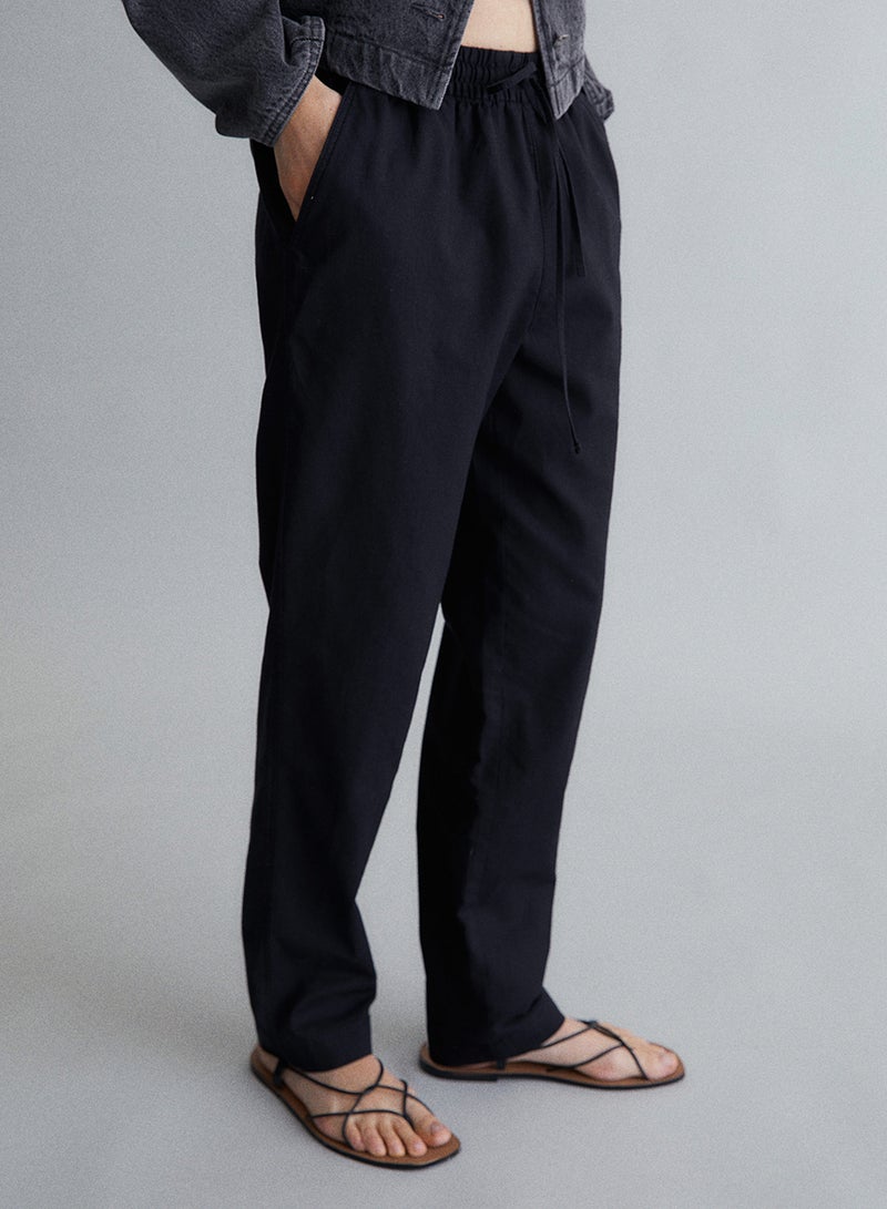 Linen-Blend Joggers