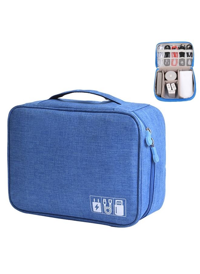 Multifunctional Cationic Digital U Disk Data Cable Storage Bag(Blue)