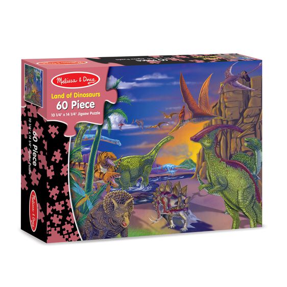 60-Piece Land of Dinosaurs Jigsaw Puzzle