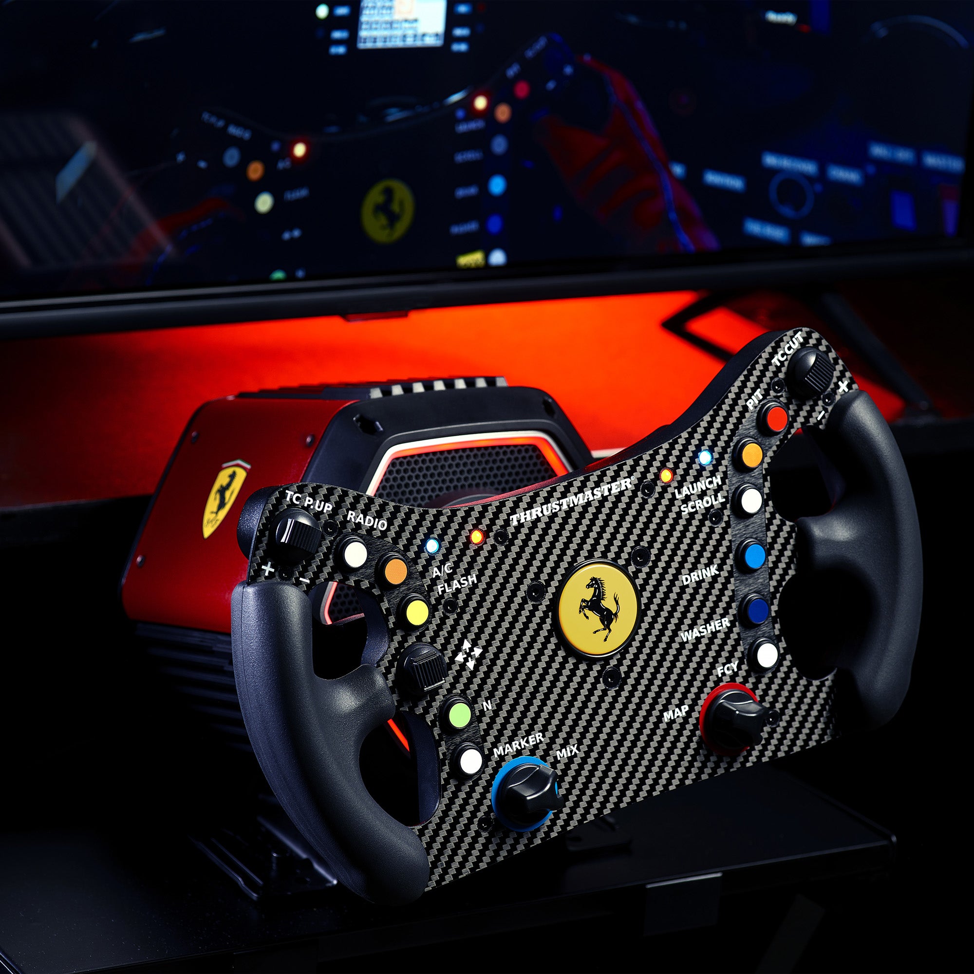 Thrustmaster Ferrari 488 GT3 Wheel Add-On, Racing Wheel Rim, PC, PS5, PS4, Xbox Series X|S, Xbox One, Officially Licensed by Ferrari