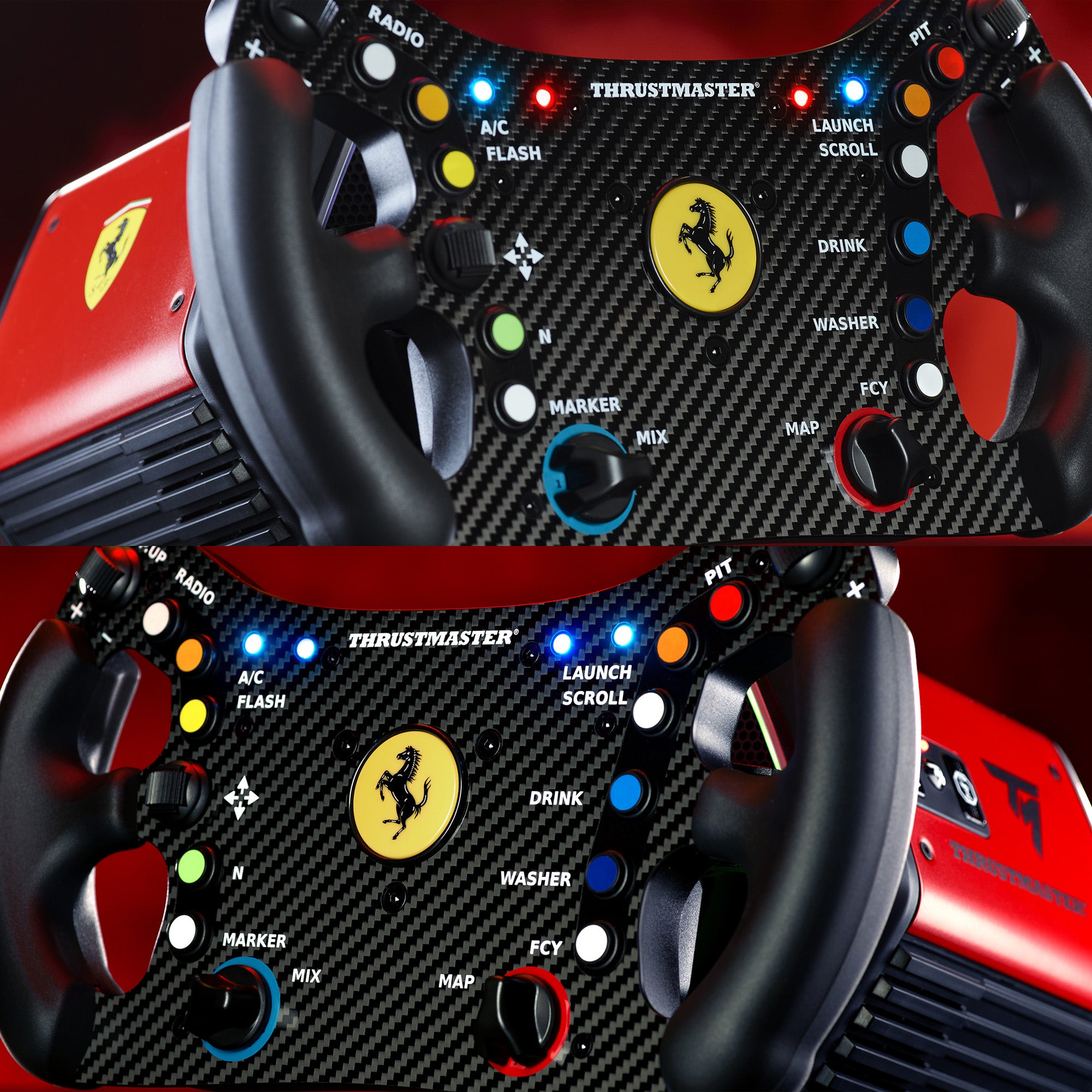 Thrustmaster Ferrari 488 GT3 Wheel Add-On, Racing Wheel Rim, PC, PS5, PS4, Xbox Series X|S, Xbox One, Officially Licensed by Ferrari