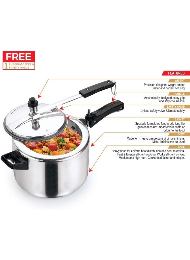 RAJ ALUMINIUM PRESSURE COOKER INNER LID, 6.5 LITER , SILVER, RPCI6.5 , 1 PC Silver