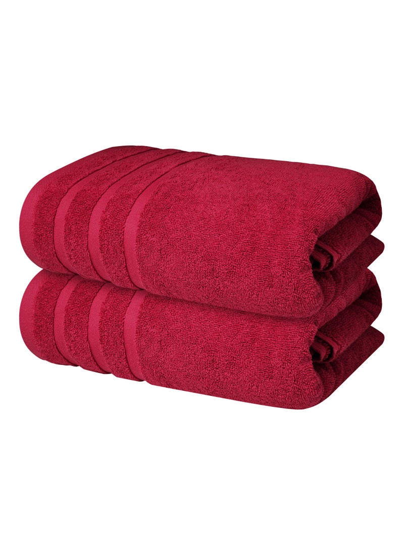 Premium Burgandy Bath Towels 100% Cotton 70cm x 140cm Pack of 2, Ultra Soft and Highly Absorbent Hotel and Spa Quality Bath Towels for Bathroom by Infinitee Xclusives