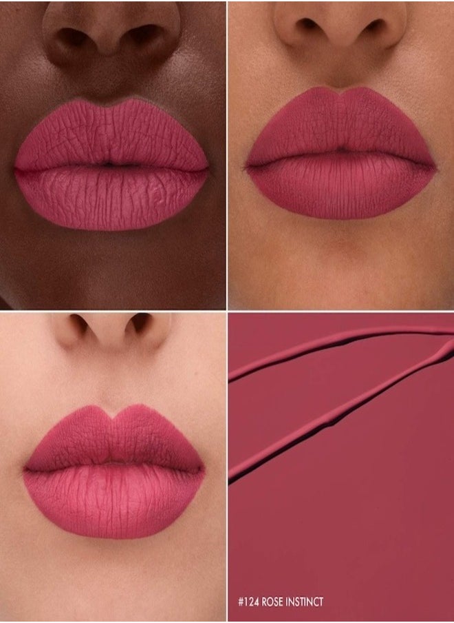 SEPHORA COLLECTION Cream Lip Stain 10HR Liquid Lipstick 124 Rose Instinct - matte midtone rose 5ml