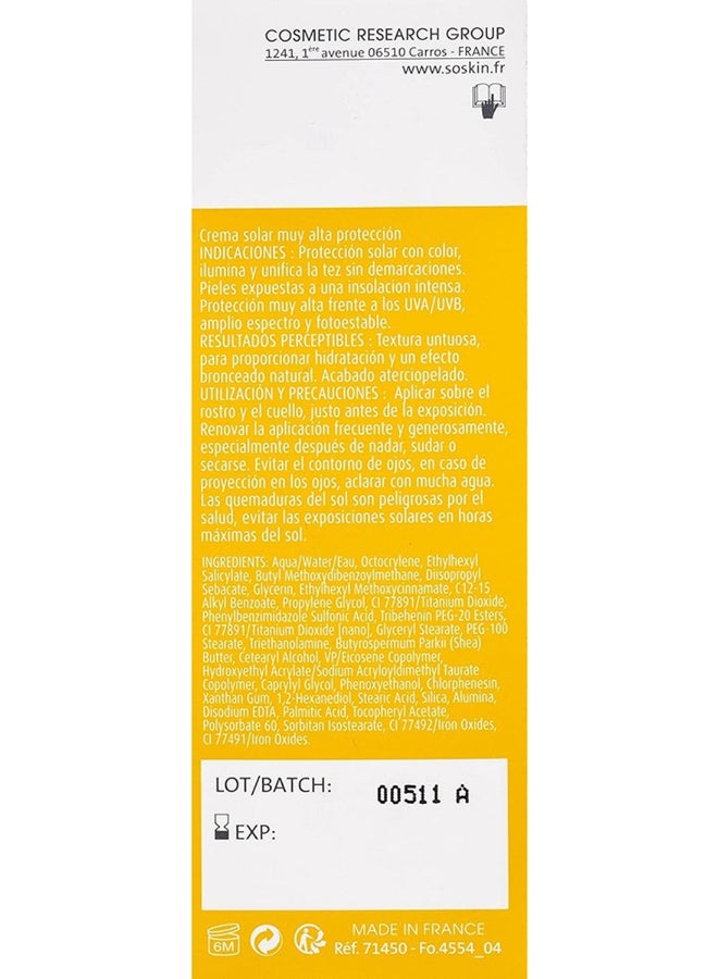 Soskin Paris Spf 50 Sun Cream Very High Protection, Long-Lasting & Water-Resistant 50ml