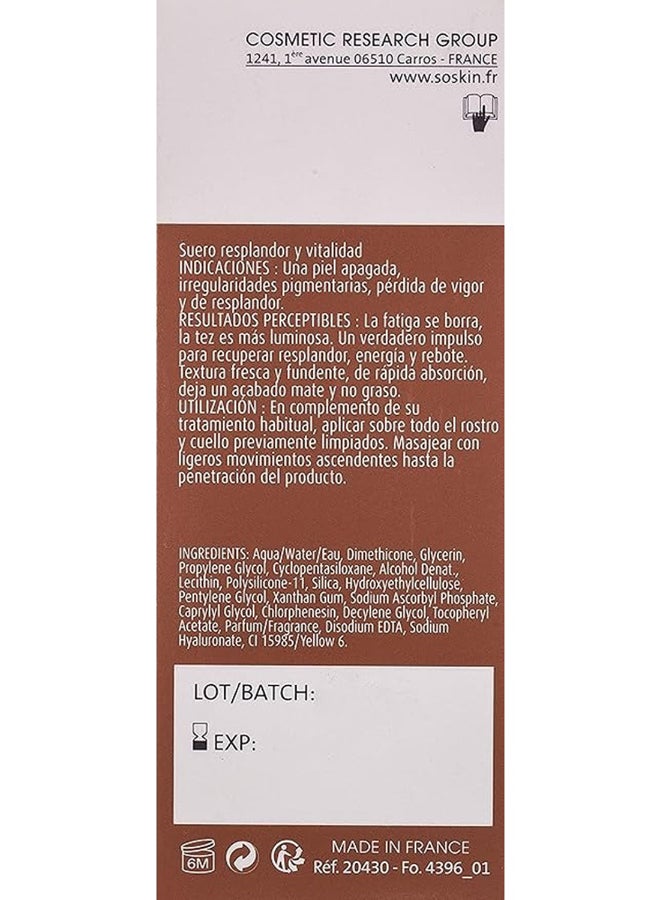 Soskin Paris C20 Brightness Vitality Serum, Reveals Natural Radiance, 30Ml 30ml