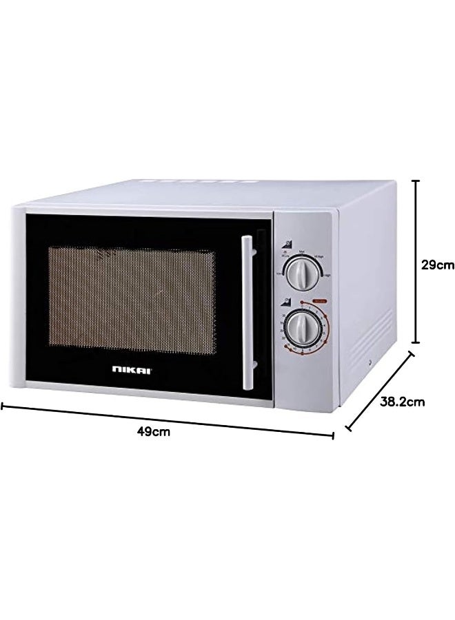 Microwave Oven, Manual Control, 5 Power Levels, 0-35 Mins Timer, Defrost Setting, Cooking End Signal, Pull Handle Door 30 L 900 W NMO3010M White