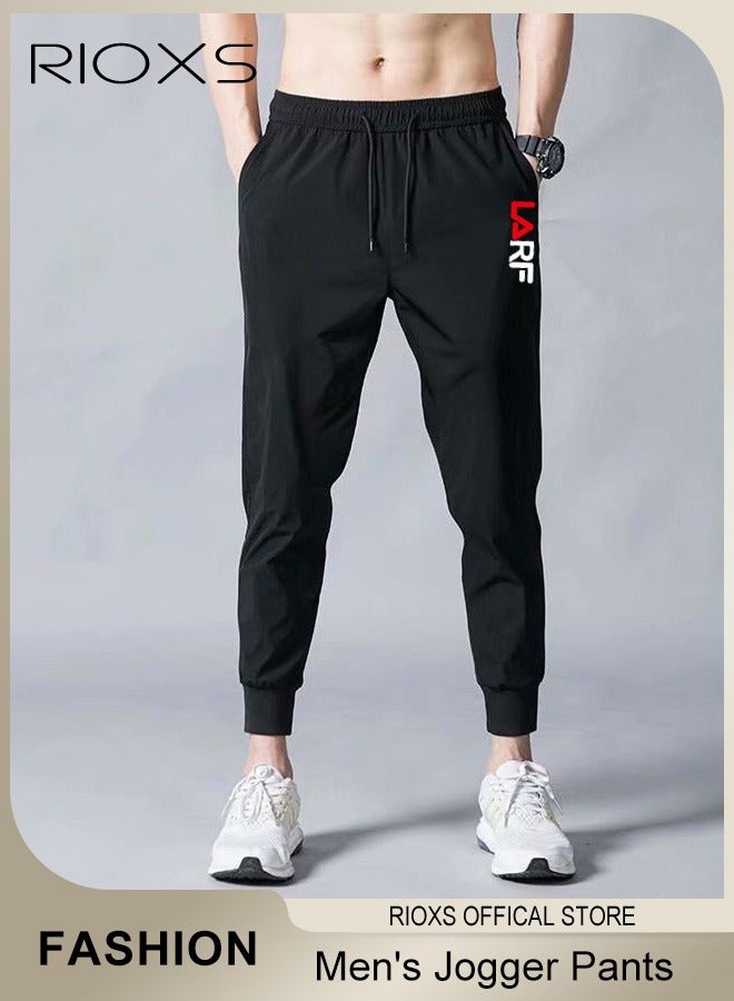 Men Athletic Workout Jogger Sweatpants Drawstring Trouser Tapered Pant With Pockets For Training Running Exercising