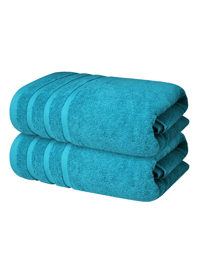 Premium Teal Bath Towels 100% Cotton 70cm x 140cm Pack of 2, Ultra Soft and Highly Absorbent Hotel and Spa Quality Bath Towels for Bathroom by Infinitee Xclusives