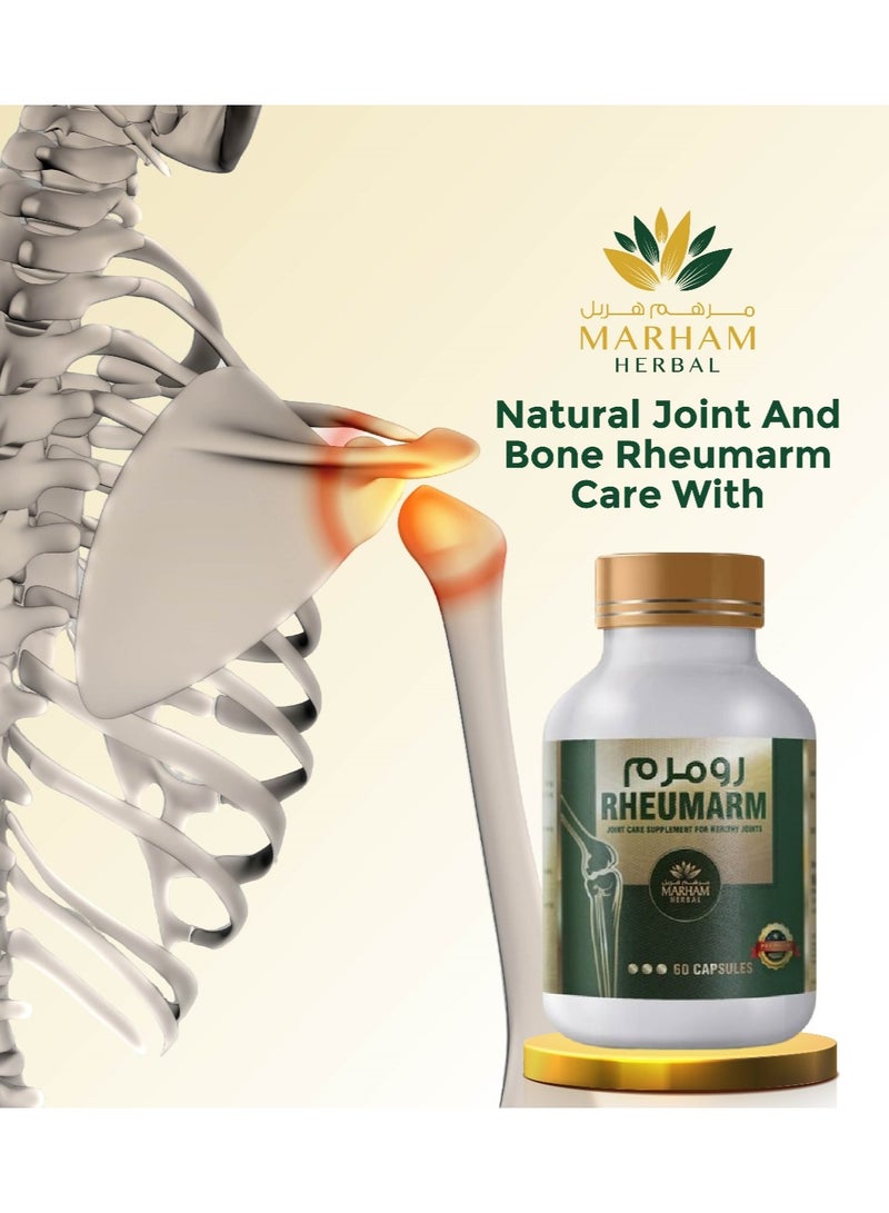 Rheumarm Capsules: Herbal Joint Care for Pain Relief, Knee Support, and Bone Strength Supplements (60 Tablets)