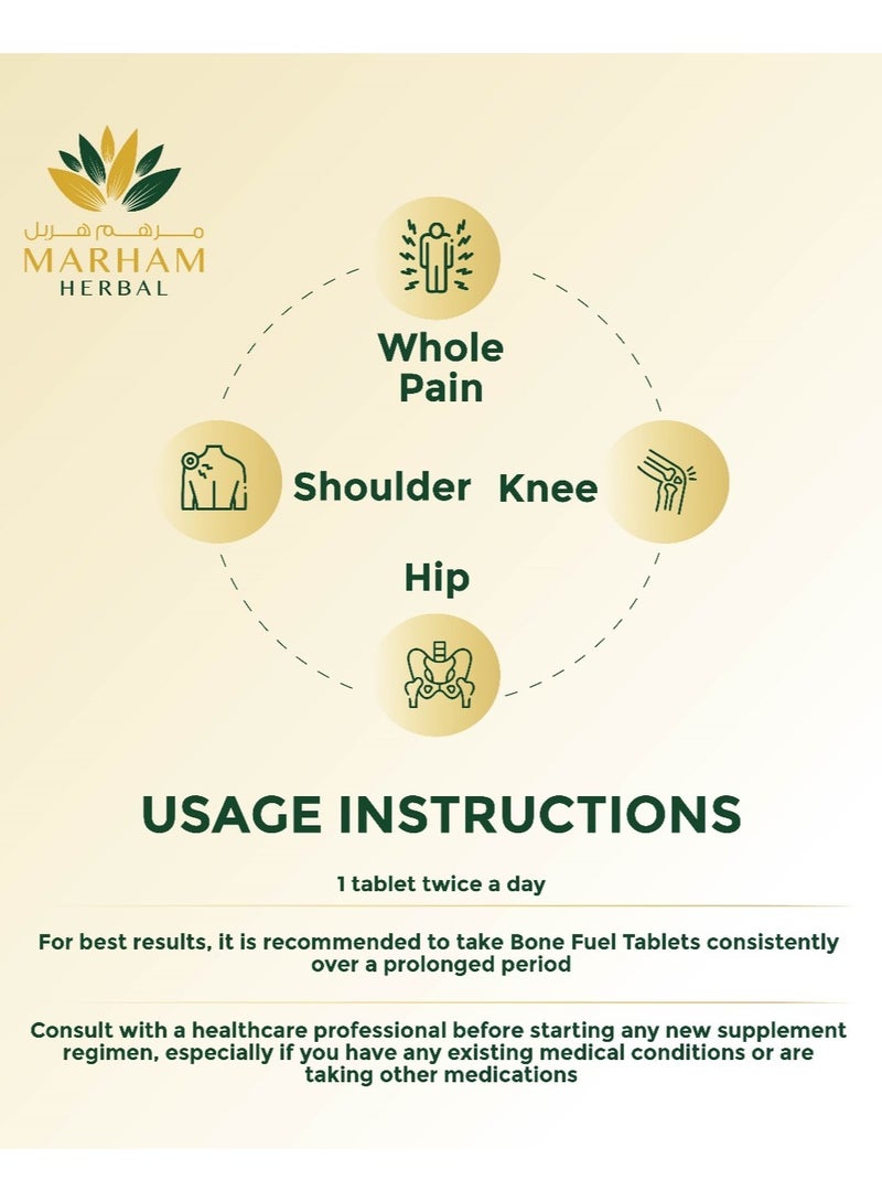 Bone Fuel Tablet: Joint Care Supplement for Healthy Joints and Bones | Optimize Bone Health and Joint Comfort with Bone Fuel: Premium Formula for Joint Support, Flexibility, and Mobility (60 Tablets)