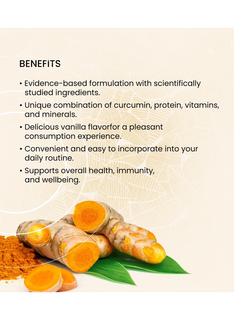 Curcumarm Sachet: Curcumin and High Protein Supplement | Rich Immunity Booster | 0.25G Curcumin, 4G Protein & 25 Minerals and Vitamins (30 Sachets)