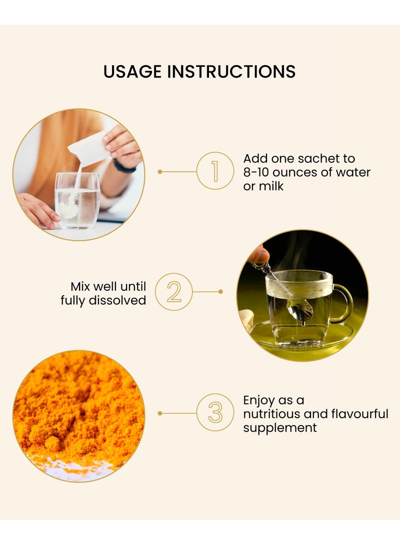 Curcumarm Sachet: Curcumin and High Protein Supplement | Rich Immunity Booster | 0.25G Curcumin, 4G Protein & 25 Minerals and Vitamins (30 Sachets)