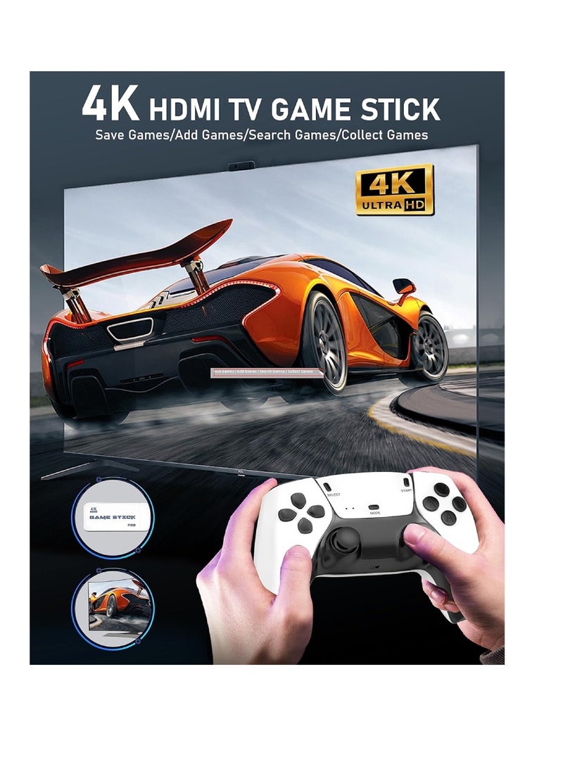 Wireless Retro Handheld Game Console, Retro Game Console, Built-in 20,000+ Plug-And-Play Retro Video Games 9 Classic Simulators, 4K HD HDMI Output Dual 2.4G Wireless Controller With 64GB Memory Card