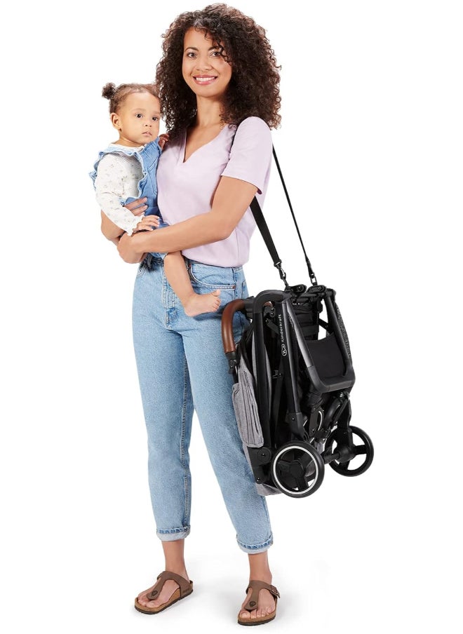 Nubi Stroller Pink, Lightweight, Compact, One - Click Fold, With Cup Holder And Five - Point Safety Harness