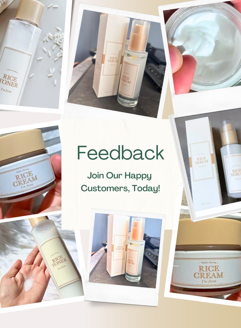 Hydrating Rice Trio Set - Toner - Face Serum - Face Cream