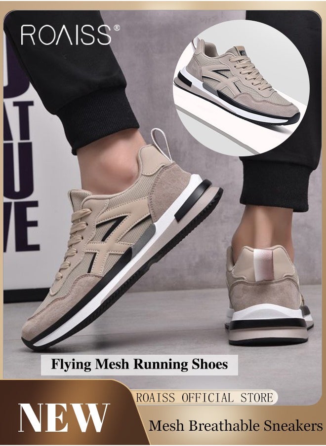 Men Casual Athletic Shoes Flyknit Mesh Men Running Shoes Lightweight Comfortable Breathable Men Gump Shoes