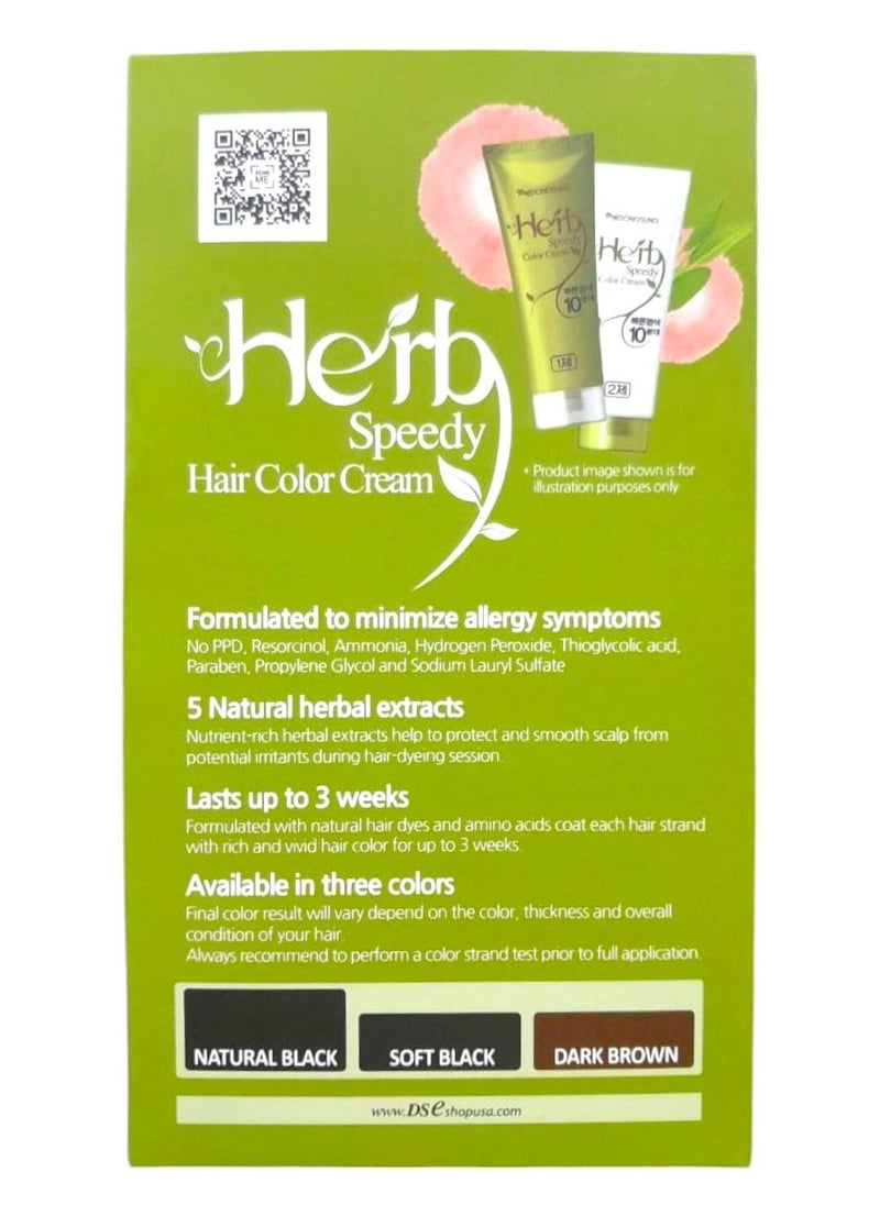 Hair Color Cream Semi-Permanent Gray coverage (Natural Black)