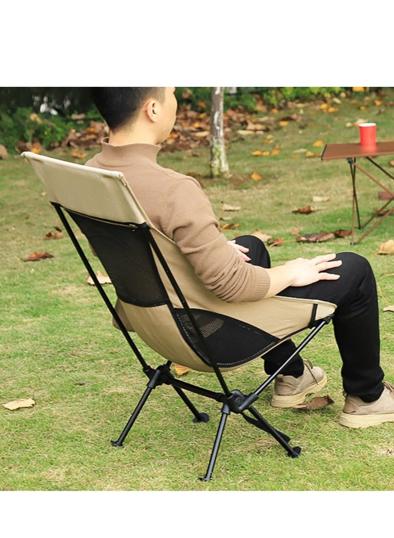 Portable Camping Chairs , Lightweight Folding High Back Camp Chair, Backpacking Outdoor Travel Chair Moon Chair for Camping, Travelling, Beach with Carry Bag