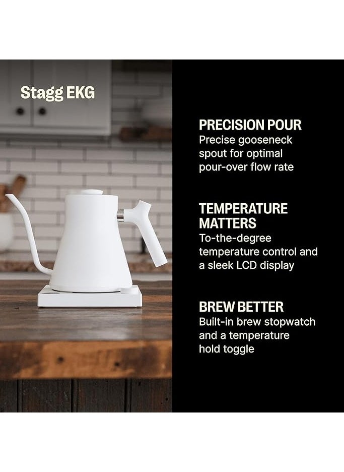 Stagg EKG Electric Coffee Kettle 900ml 1200W, Matte White