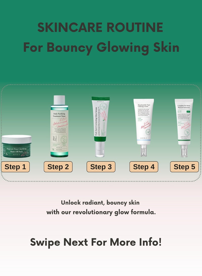 Experience The Beauty Of Naturally Glowing Skin - Complete Skincare Set with Balancing Toner, Brightening Glow Serum, Hydrating Mask, Calming Cream, and Protective Sunscreen (460 ml)