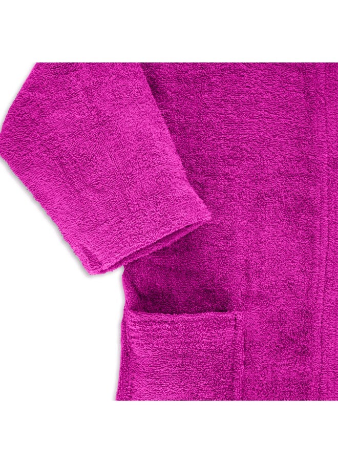 Daffodil (Fuchsia Pink) Premium 6 yr Kids Hooded Bathrobe 100% Terry Cotton, Highly Absorbent and Quick dry, Hotel and Spa Quality Bathrobe for Boy and Girl-400 Gsm