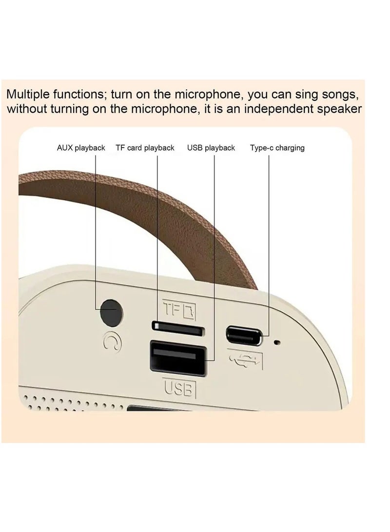K12 Mini Portable Karaoke Bluetooth Speaker Dual Microphone Audio Integrated Microphone Home Karaoke Wireless Bluetooth Speaker for Kids and Adult