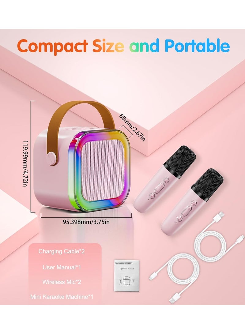 K12 Mini Portable Karaoke Bluetooth Speaker Dual Microphone Audio Integrated Microphone Home Karaoke Wireless Bluetooth Speaker for Kids and Adult