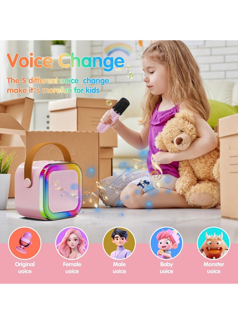 K12 Mini Portable Karaoke Bluetooth Speaker Dual Microphone Audio Integrated Microphone Home Karaoke Wireless Bluetooth Speaker for Kids and Adult