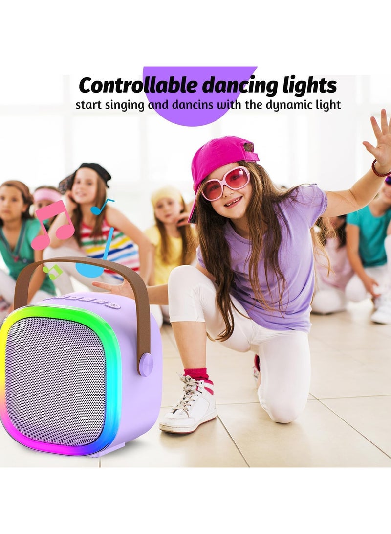 K12 Mini Portable Karaoke Bluetooth Speaker Dual Microphone Audio Integrated Microphone Home Karaoke Wireless Bluetooth Speaker for Kids and Adult