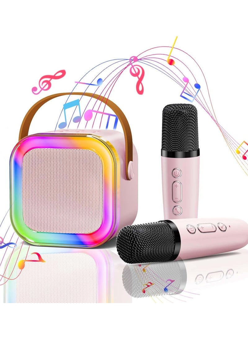 K12 Mini Portable Karaoke Bluetooth Speaker Dual Microphone Audio Integrated Microphone Home Karaoke Wireless Bluetooth Speaker for Kids and Adult
