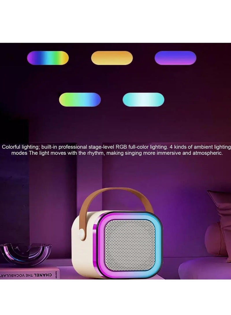 K12 Mini Portable Karaoke Bluetooth Speaker Dual Microphone Audio Integrated Microphone Home Karaoke Wireless Bluetooth Speaker for Kids and Adult