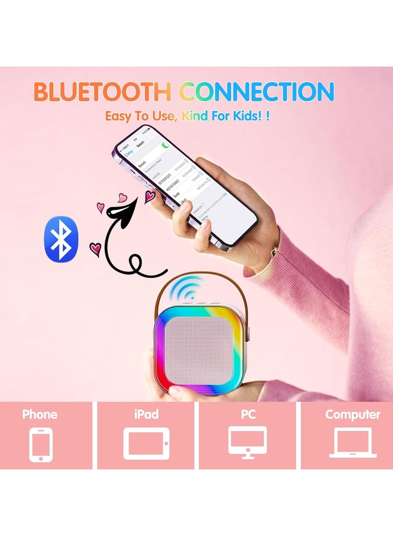 K12 Mini Portable Karaoke Bluetooth Speaker Dual Microphone Audio Integrated Microphone Home Karaoke Wireless Bluetooth Speaker for Kids and Adult