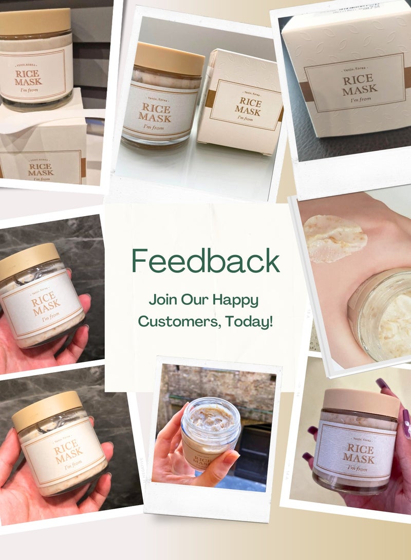 Rice Mask Gentle Exfoliating Wash Off Facial Mask for Dull, Rough Skin, Pore Clearing, Remove Dead Skin Cells, Uneven Skin Tone, Smooth Skin, Moiustirinzg, Radiant 110G