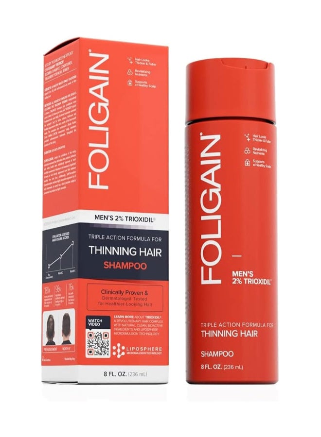 Foligain Men'S 2% Trioxodil Shampoo, Infused With Active Ingredients, For Thinning Hair, 236Ml 236ml