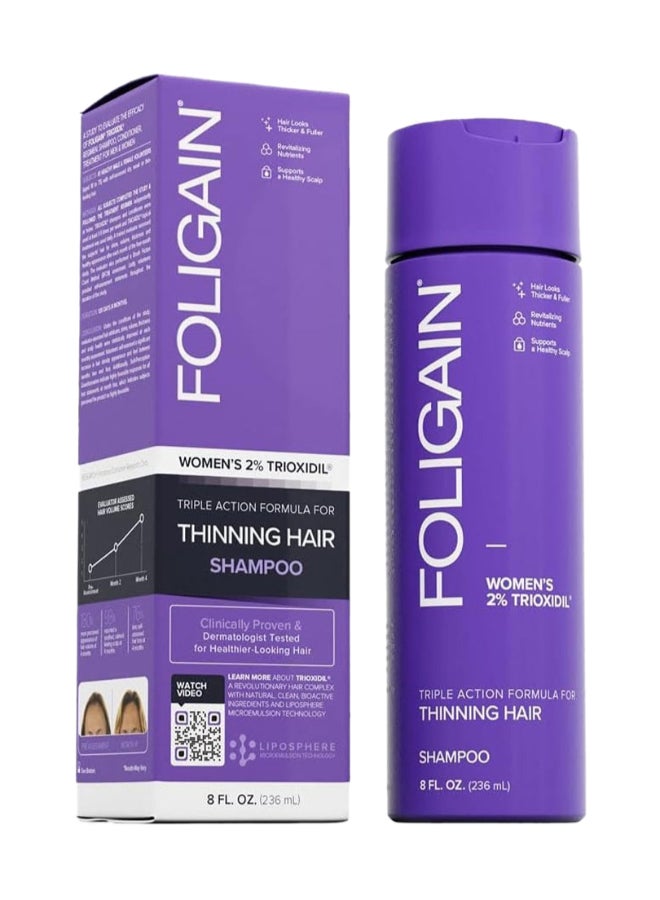 Foligain Women'S 2% Trioxidil Triple Action Shampoo For Thinning Hair, Clinically Proven, 236Ml 236ml