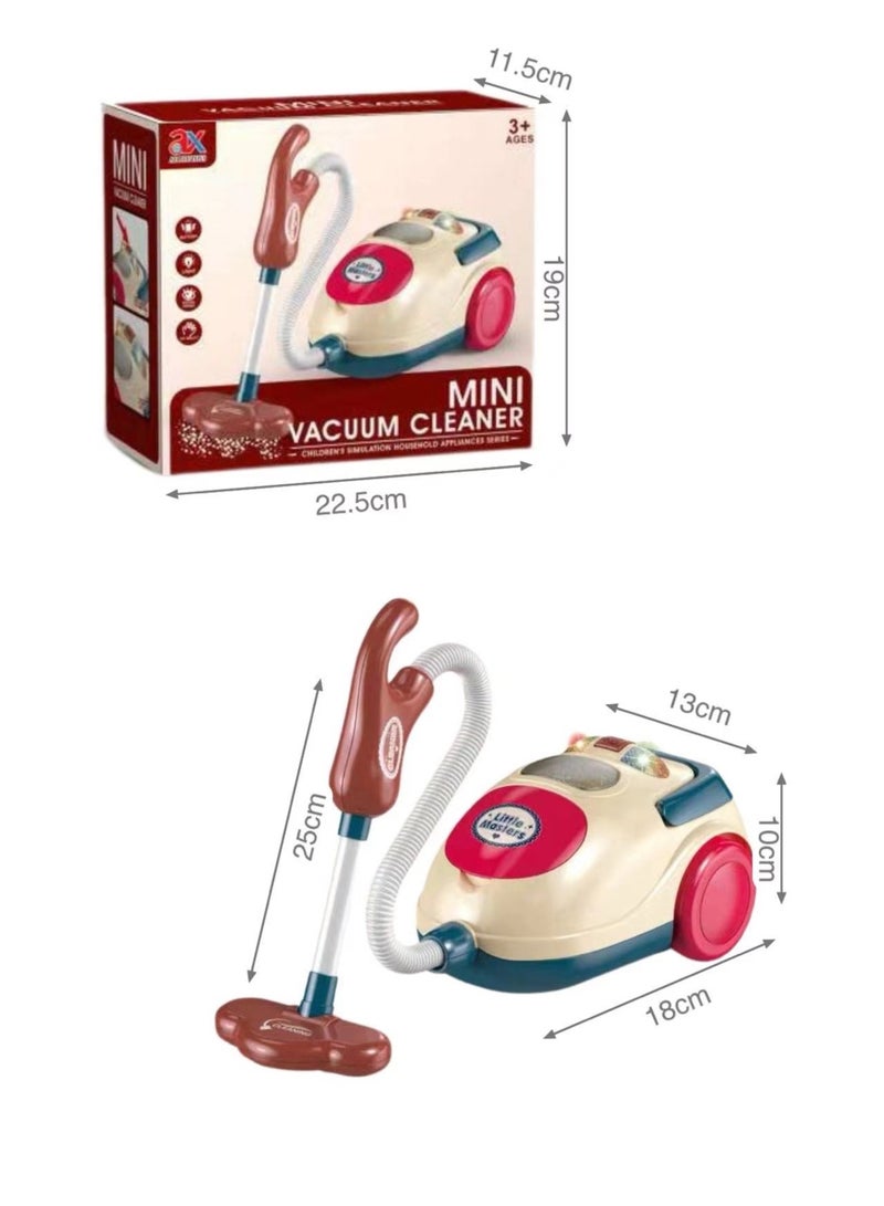 Electric Mini Vacuum Cleaner Toy for Kids -Toy Vacuum Cleaner with Realistic Action & Sounds, Pretend Role Play Cleaning Toys for Toddlers Girls Boys