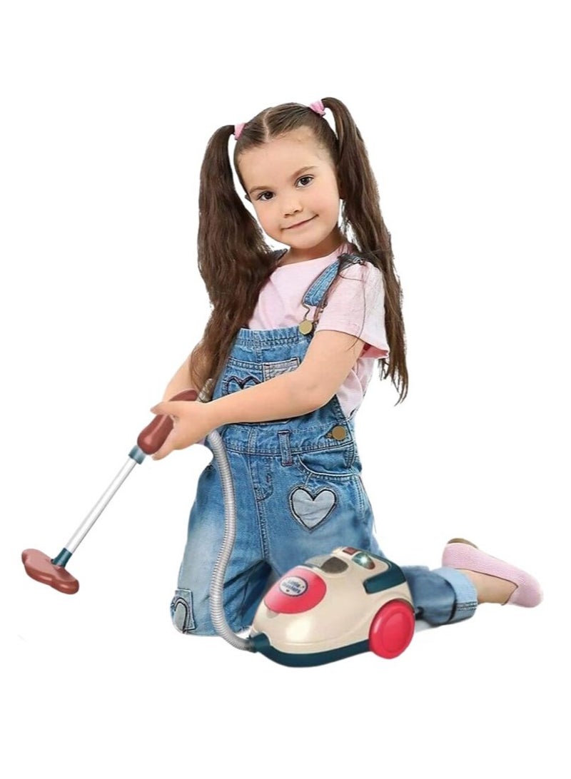 Electric Mini Vacuum Cleaner Toy for Kids -Toy Vacuum Cleaner with Realistic Action & Sounds, Pretend Role Play Cleaning Toys for Toddlers Girls Boys