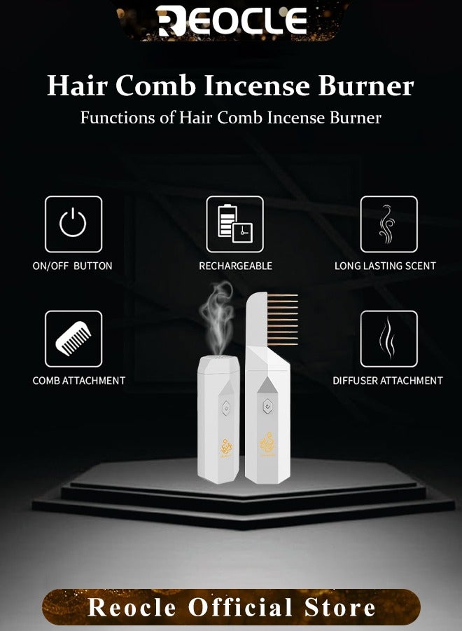 Electric Comb Incense Portable Comb Replaces Comb Head Rechargeable Incense Sticks with Replaces Comb Head Unique & Creative Gift for Girls & Women