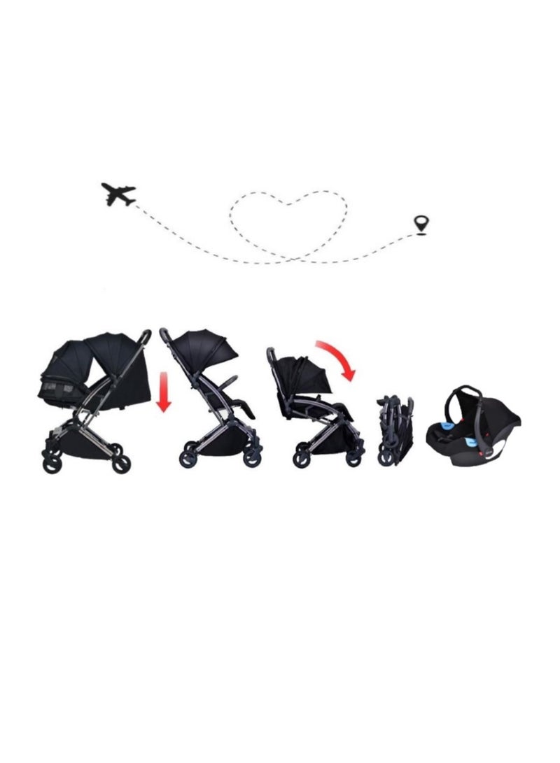 Pikkaboo Youbi Toddler Travel System with New Born Attachment-Black